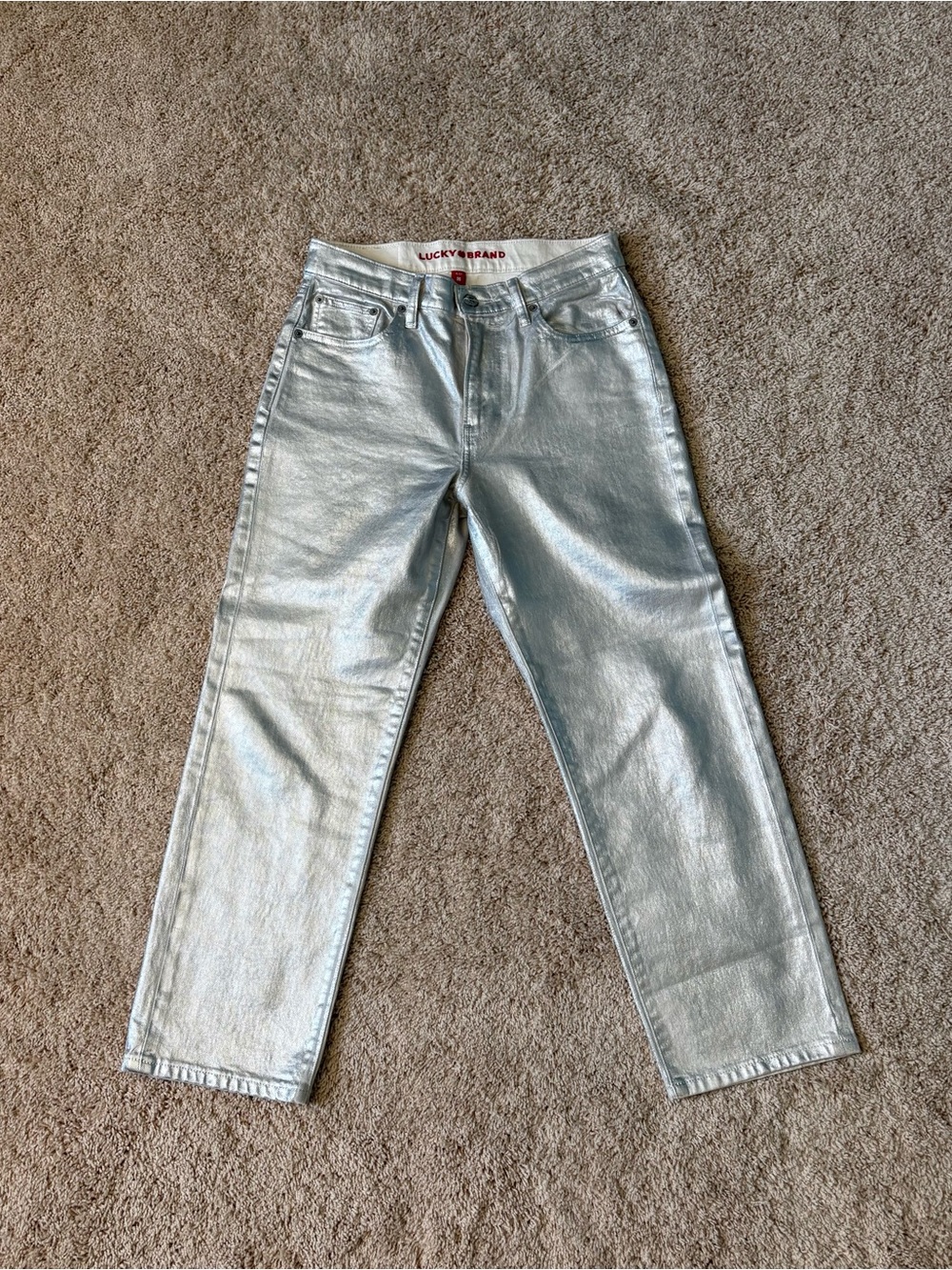Lucky Brand Women's Metallic Straight Jeans